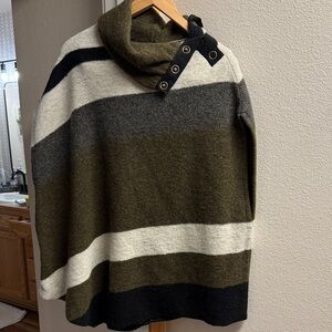 Anthropologie Tabitha Wool Blend Color Block Shrug Vest